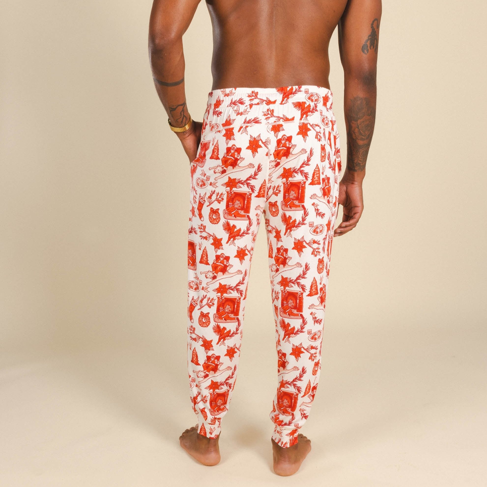 The Santa Slays | Christmas Toile SleepDeep™ Men’s Pajama Joggers - Shinesty