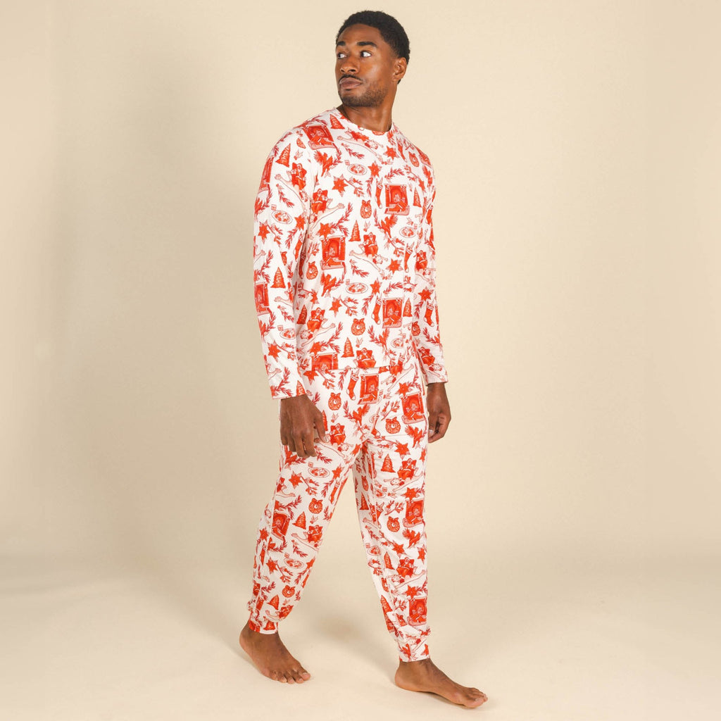 The Santa Slays | Christmas Toile SleepDeep™ Men’s Pajama Joggers - Shinesty