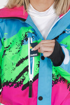 The Park Rat | Neon Spray Design Retro Women's One Piece Ski Suit - Shinesty