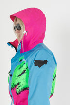 The Park Rat | Neon Spray Design Retro Women's One Piece Ski Suit - Shinesty