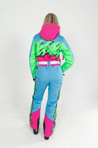 The Park Rat | Neon Spray Design Retro Women's One Piece Ski Suit - Shinesty