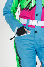 The Park Rat | Neon Spray Design Retro Women's One Piece Ski Suit - Shinesty