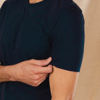 The Blues Singer | Deep Navy Everyman™ Pocket T Shirt - Shinesty