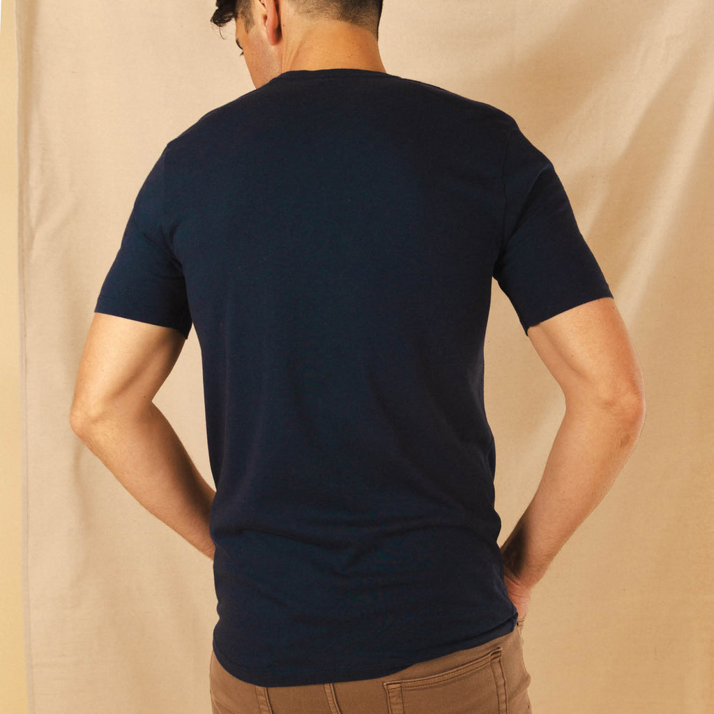 The Blues Singer | Deep Navy Everyman™ Pocket T Shirt - Shinesty