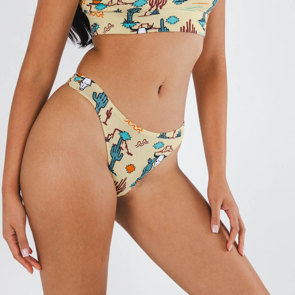 The Mirage | Western Cactus MicroModal Thong - Shinesty