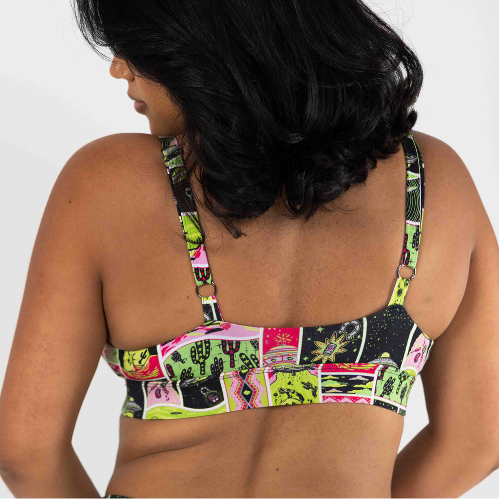 The Area 51 | Retro-Futuristic Alien Boob Hammock™ Plunge Bralette - Shinesty