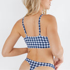 The Mad for Plaid | Navy Gingham Boob Hammock™ Scoop Bralette - Shinesty