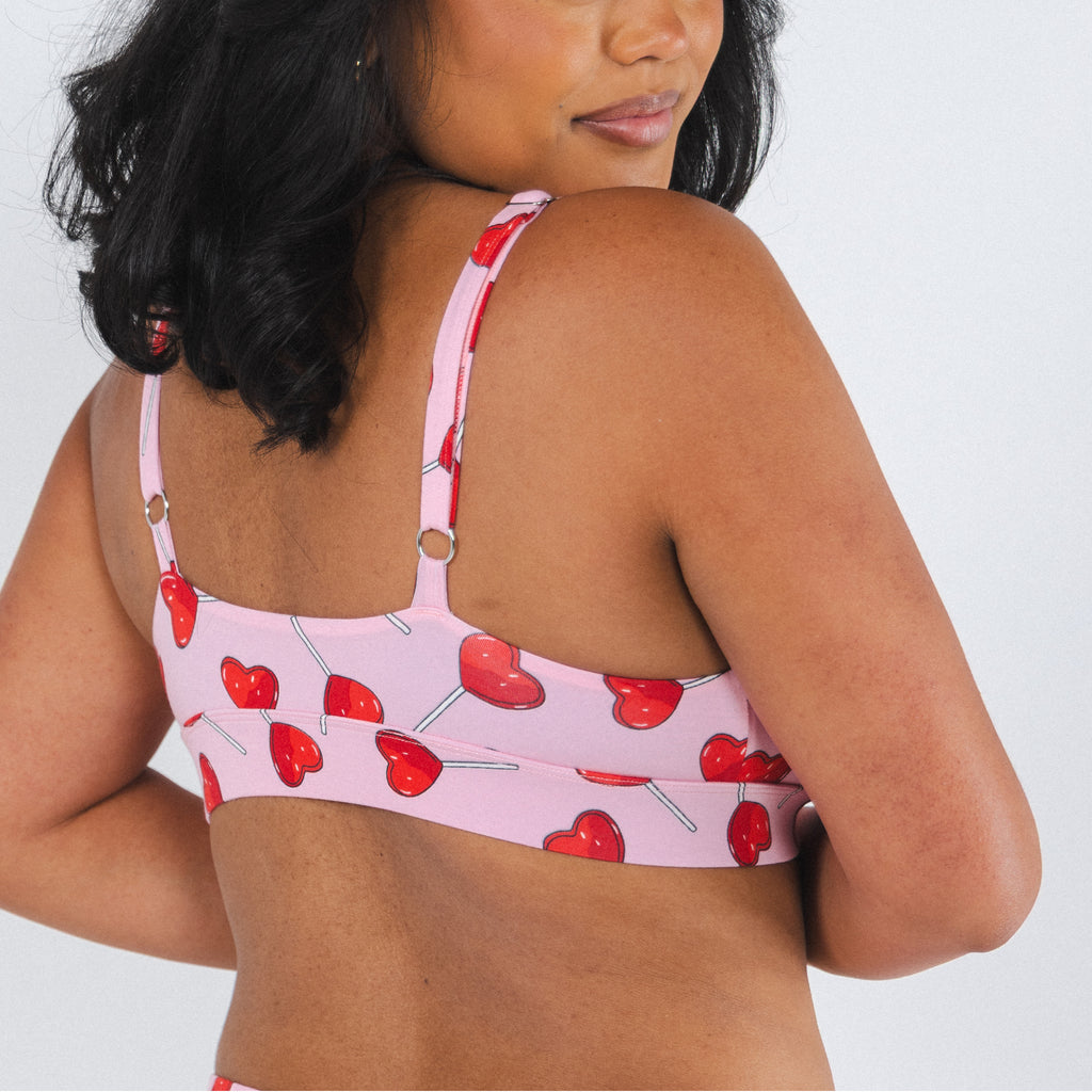The Suckered In | Heart Lollipop Boob Hammock™ Plunge Bralette - Shinesty