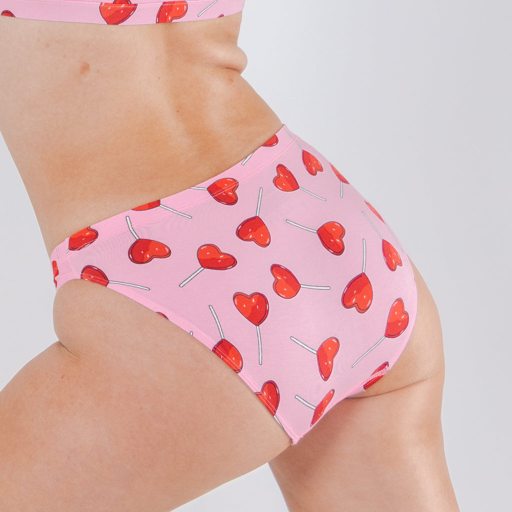 The Suckered In | Heart Lollipop Modal Bikini Underwear - Shinesty
