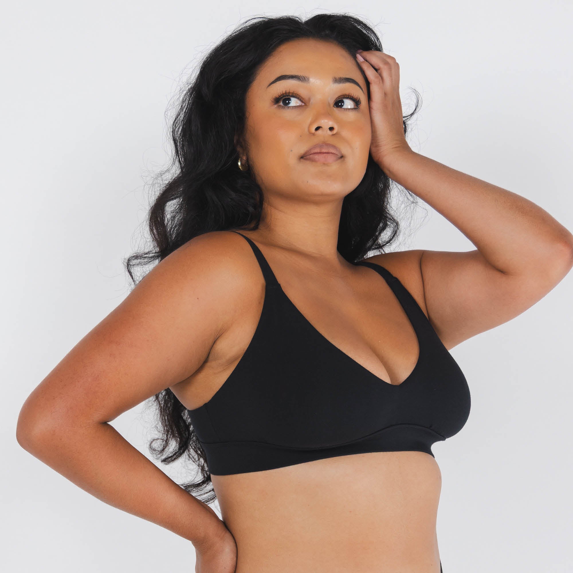 The Threat Level Midnight | Black Boob Hammock™ Plunge Bralette - Shinesty