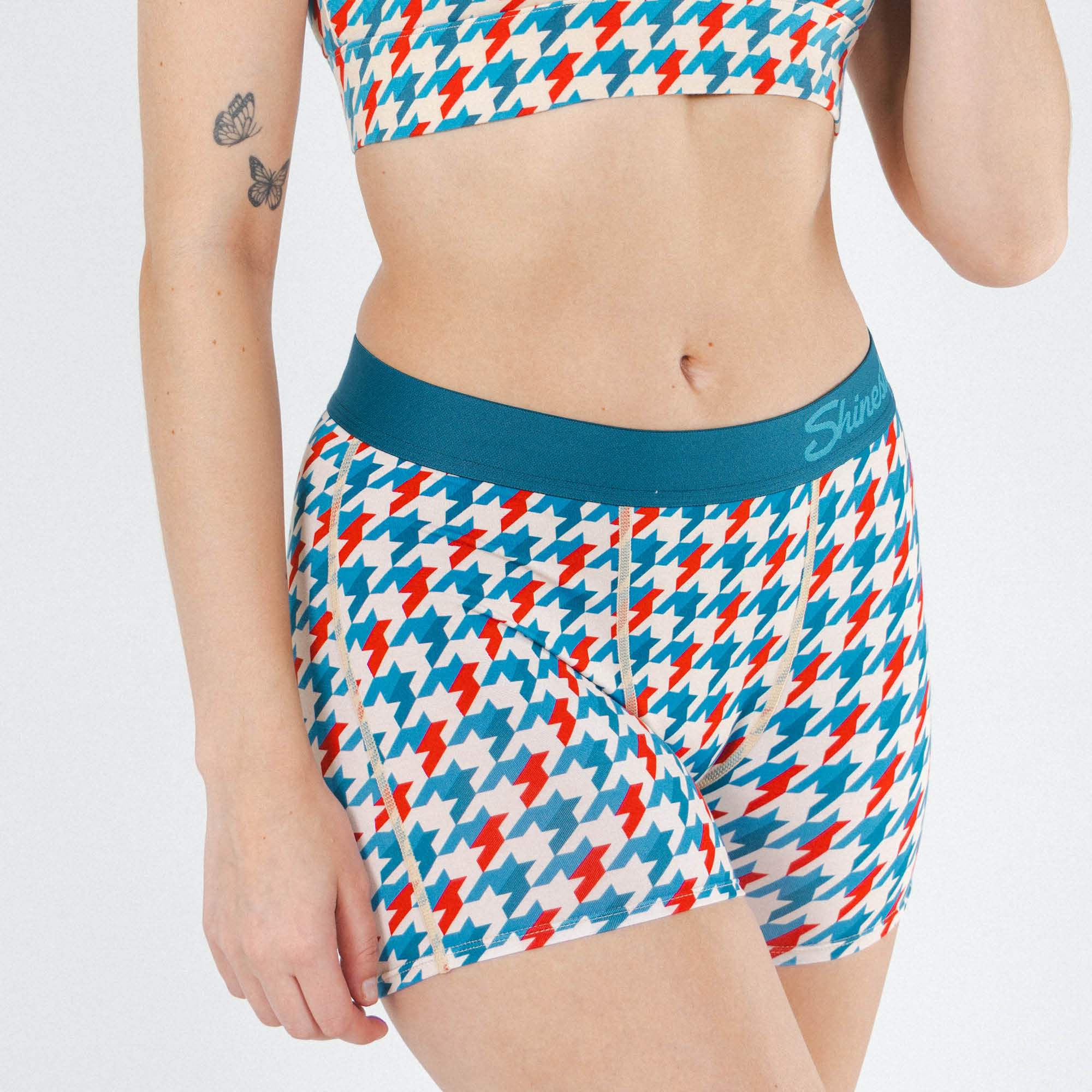 The Swanky | Retro Houndstooth Women’s Boxers - Shinesty