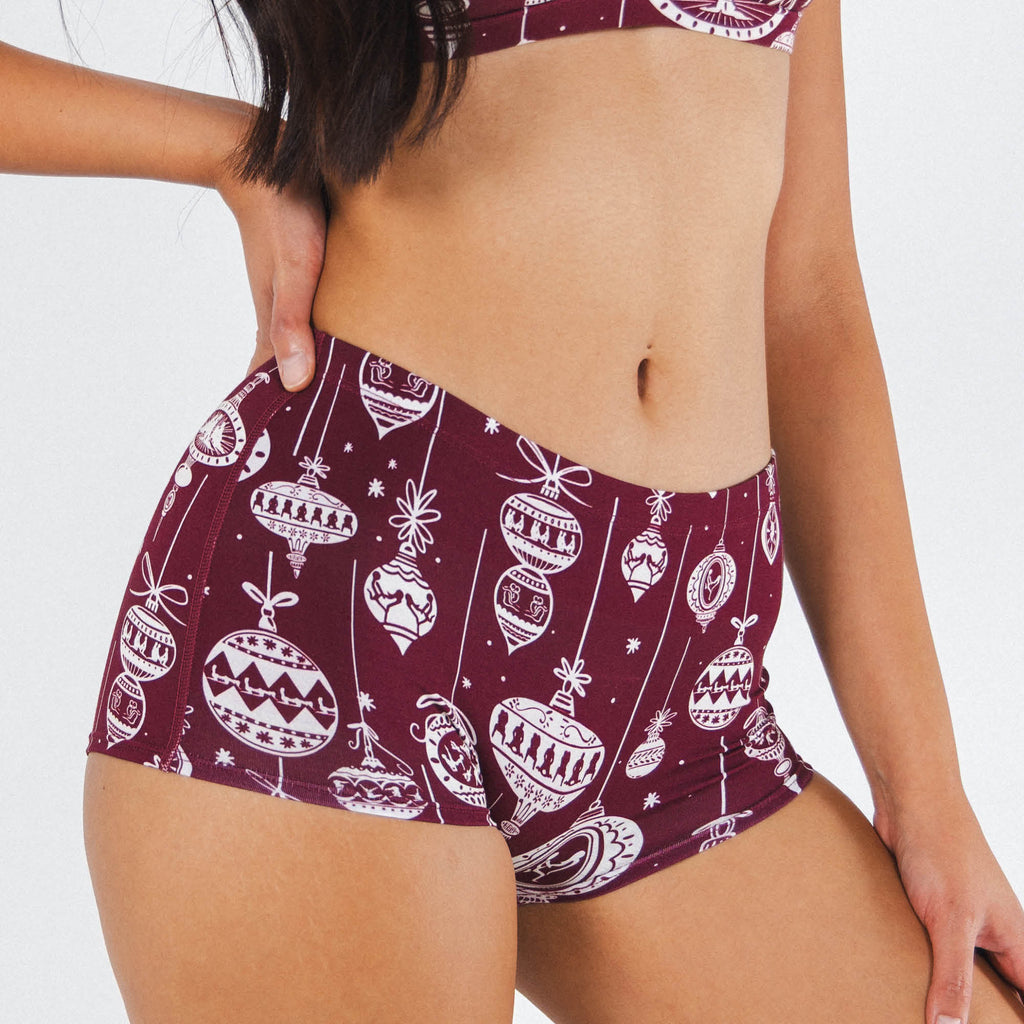 The Well Hung | Naughty Ornament Modal Boyshort Underwear - Shinesty