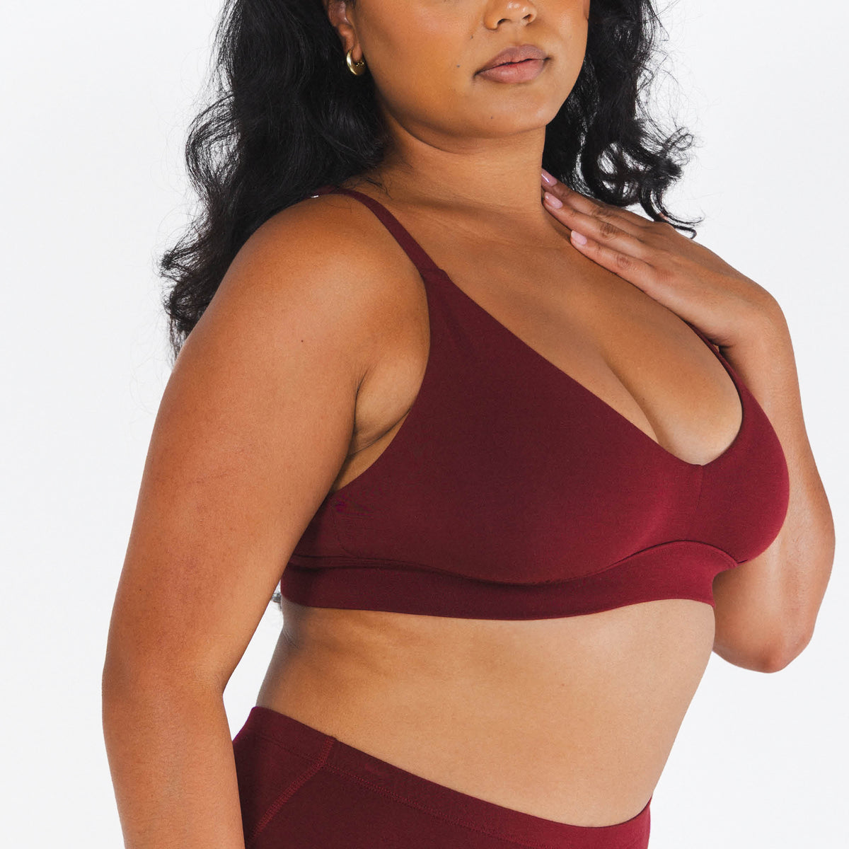 The Sommelier | Burgundy Boob Hammock™ Plunge Bralette - Shinesty