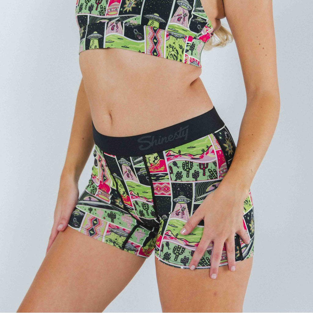 The Area 51 | Retro-Futuristic Alien Women’s Boxers - Shinesty