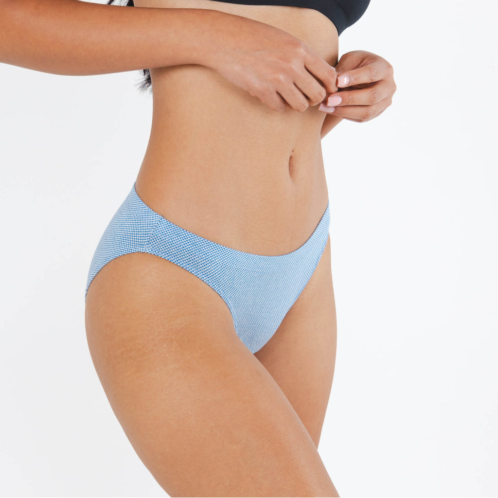 The Chambray All Day | Blue Chambray Modal Bikini Underwear - Shinesty
