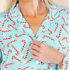 The Peppermint Pimp Canes | Candy Cane SleepDeep™ Long Sleeve Pajama Dress - Shinesty
