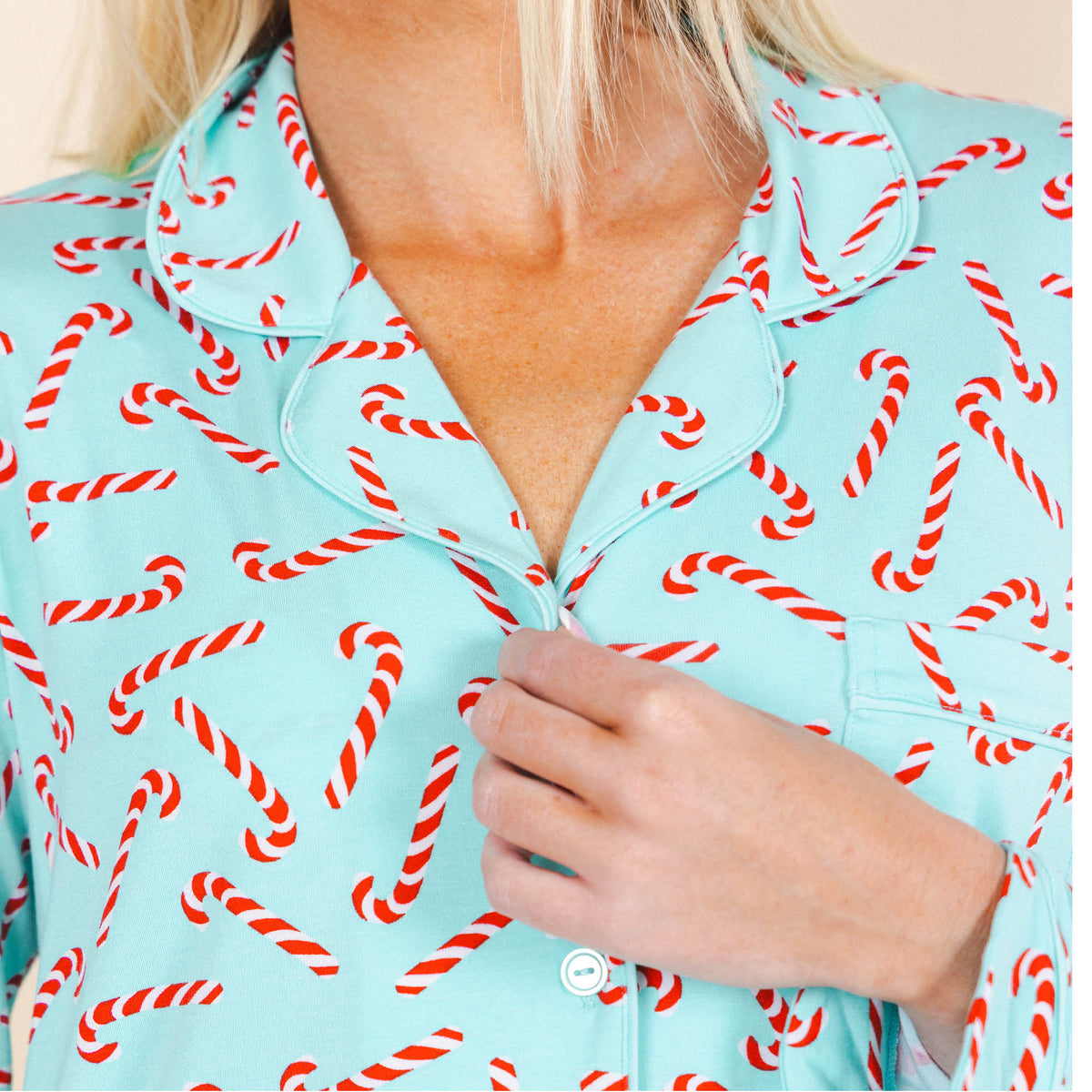 The Peppermint Pimp Canes | Candy Cane SleepDeep™ Long Sleeve Pajama Dress - Shinesty
