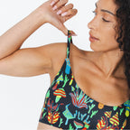 The Super Shroom | Neon Mushrooms Boob Hammock™ Scoop Bralette - Shinesty