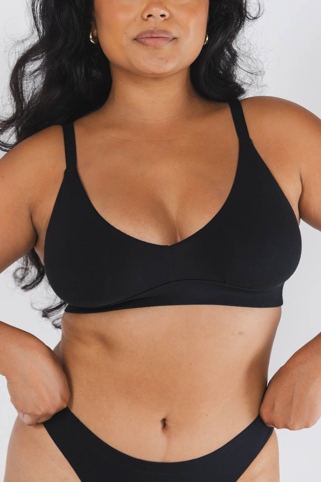 The Threat Level Midnight | Black Boob Hammock™ Plunge Bralette - Shinesty
