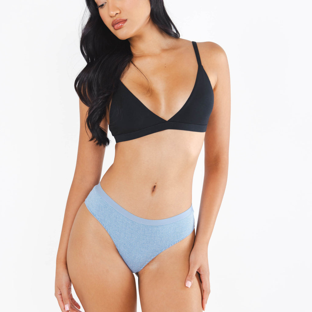 The Chambray All Day | Blue Chambray Cheeky Underwear - Shinesty