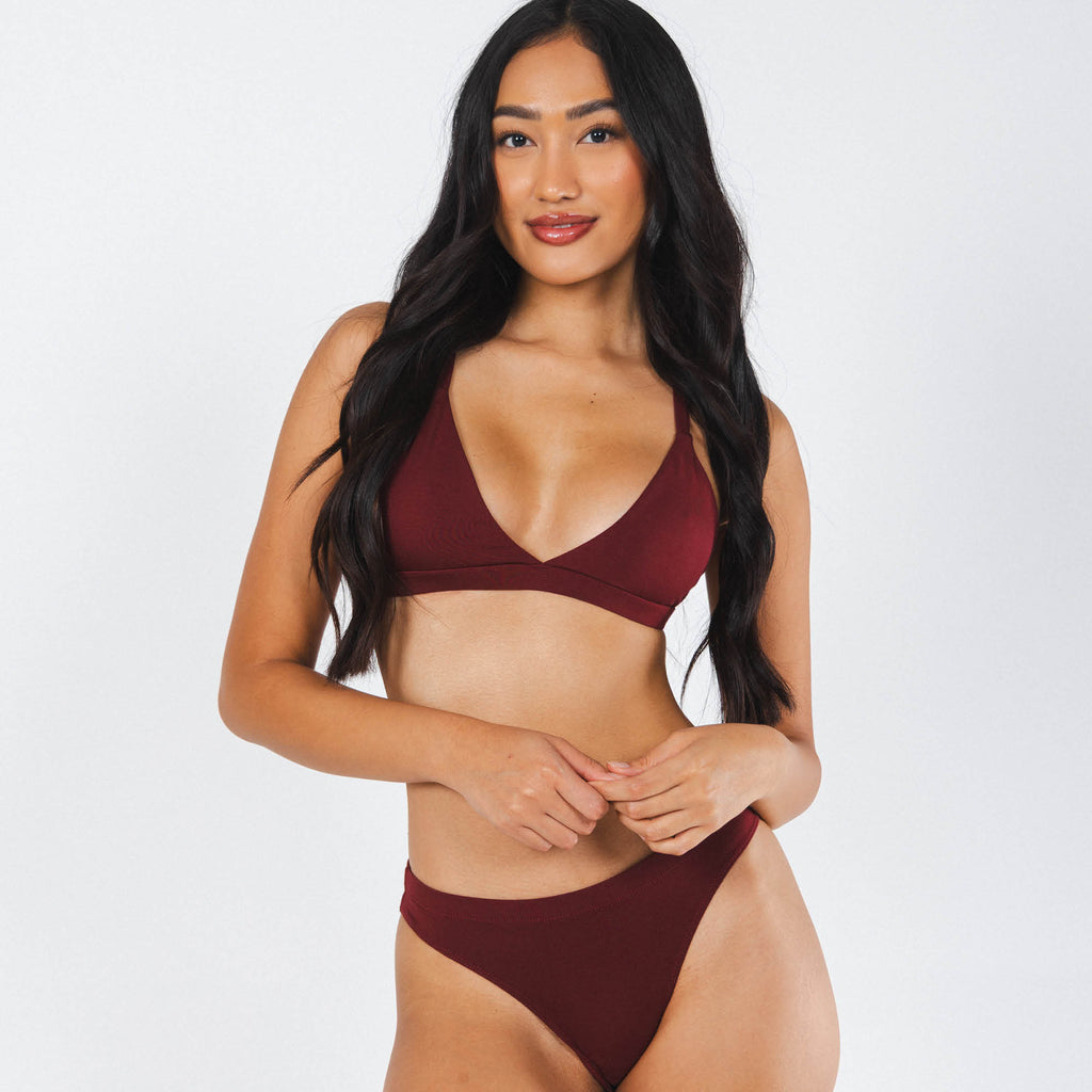The Sommelier | Burgundy Boob Hammock™ Triangle Bralette - Shinesty