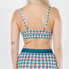 The Swanky | Retro Houndstooth Boob Hammock™ Plunge Bralette - Shinesty