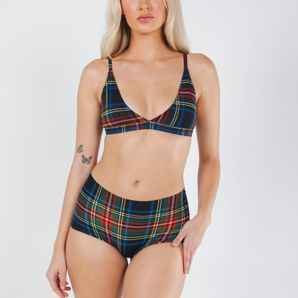 The Cappuccino | Holiday Tartan Plaid Women’s Seamless Boyshort - Shinesty