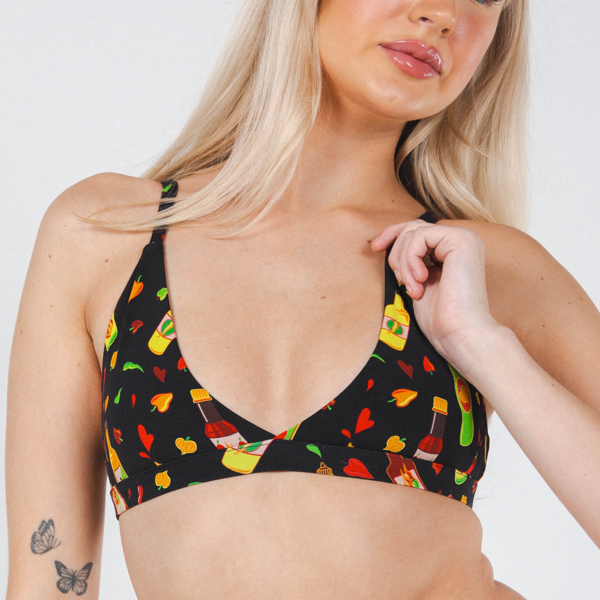 The Gotcha Sriracha | Hot Sauce Boob Hammock™ Triangle Bralette - Shinesty
