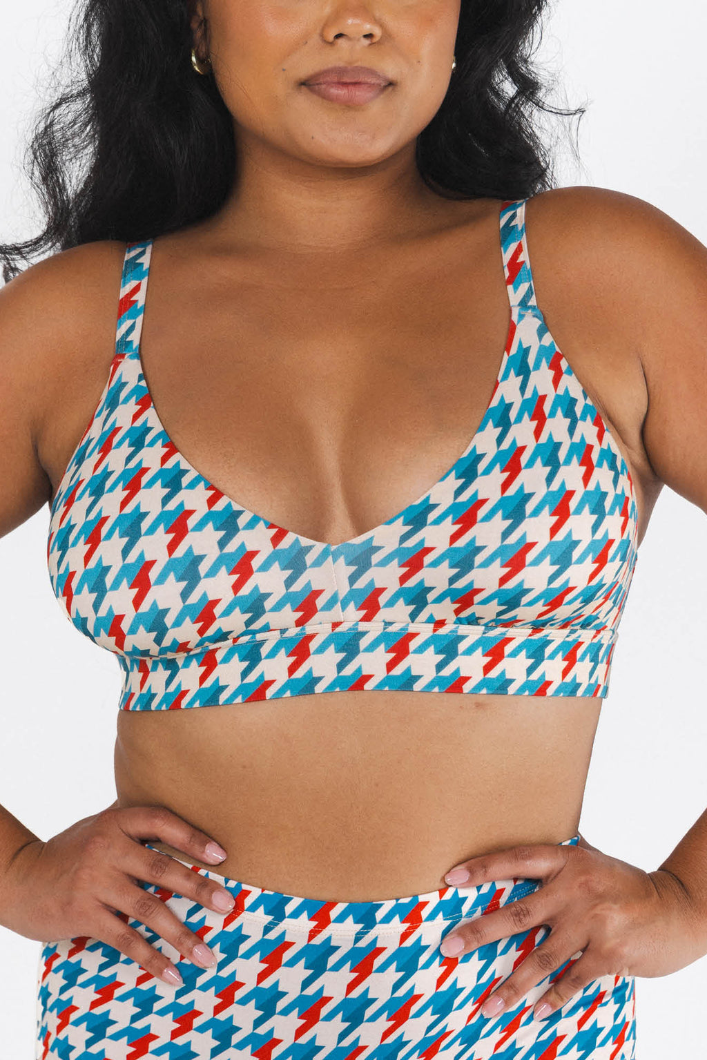 The Swanky | Retro Houndstooth Boob Hammock™ Plunge Bralette - Shinesty