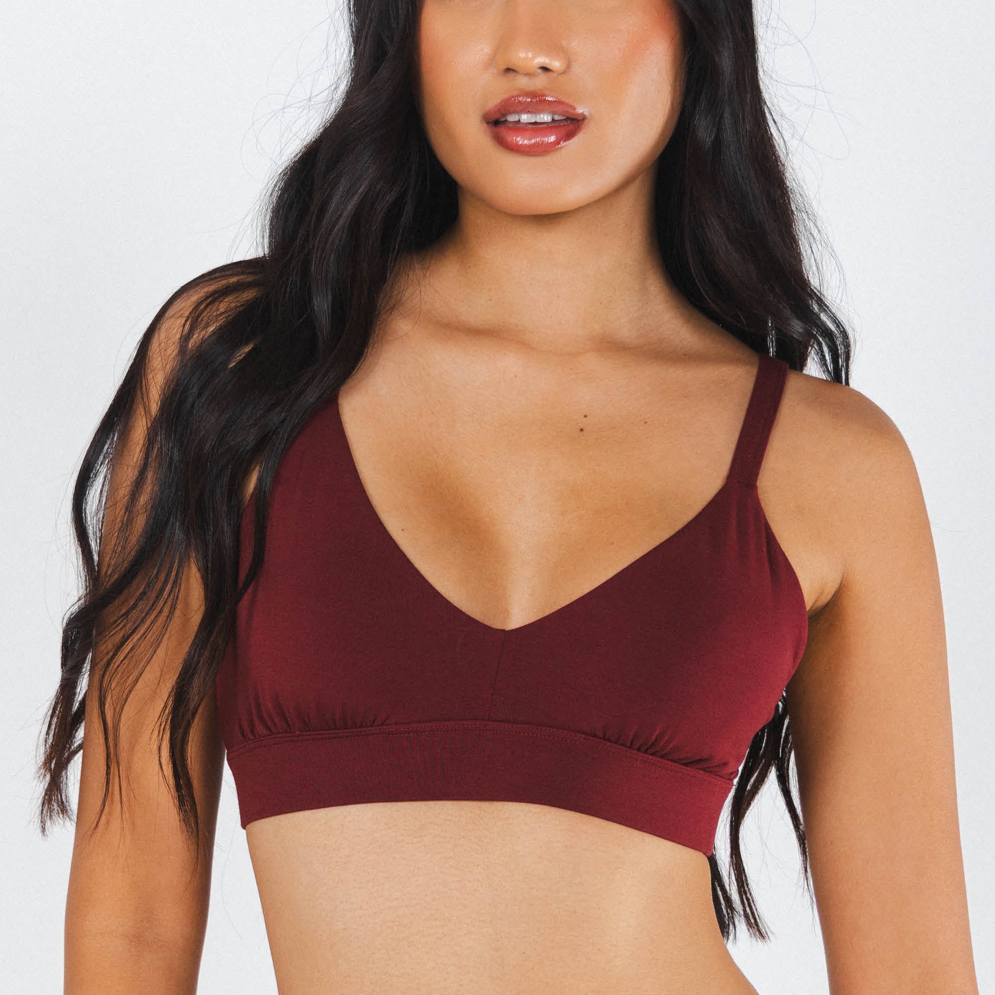 The Sommelier | Burgundy Boob Hammock™ Plunge Bralette - Shinesty