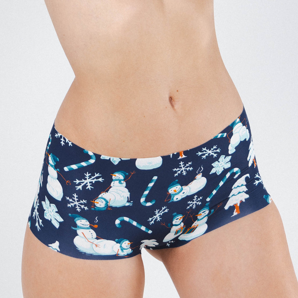 The Big Blizzard | Naughty Snowmen Women’s Seamless Boyshort - Shinesty