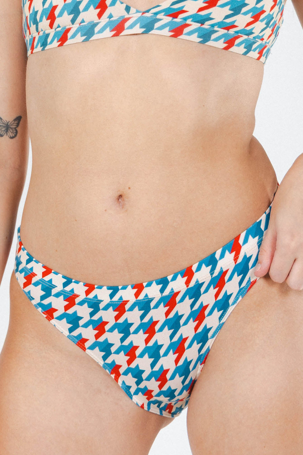 The Swanky | Retro Houndstooth Modal Bikini Underwear - Shinesty