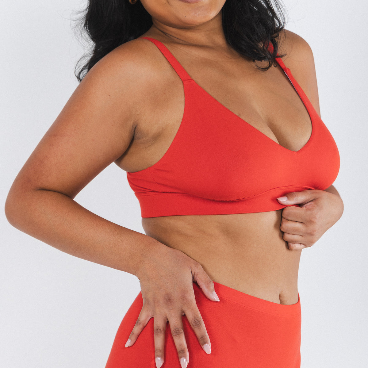 The Maraschino | Flame Scarlet Red Boob Hammock™ Plunge Bralette - Shinesty