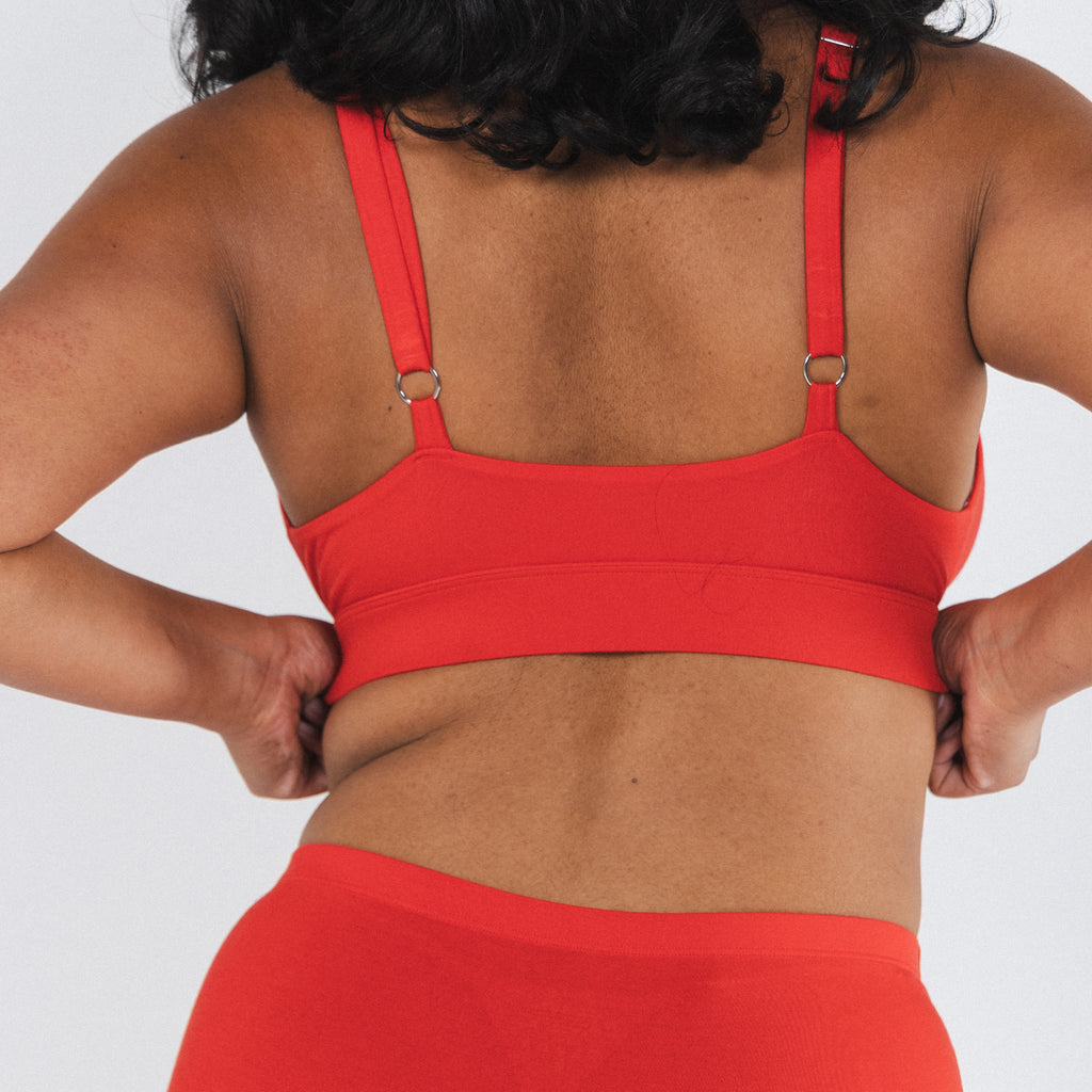 The Maraschino | Flame Scarlet Red Boob Hammock™ Plunge Bralette - Shinesty