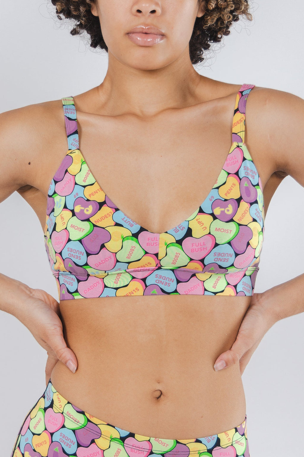 The Candy Crush | Candy Hearts Boob Hammock™ Plunge Bralette - Shinesty