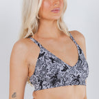 The Racy & Lacy | Provocative Lace Print Boob Hammock™ Plunge Bralette - Shinesty