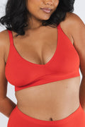 The Maraschino | Flame Scarlet Red Boob Hammock™ Plunge Bralette - Shinesty