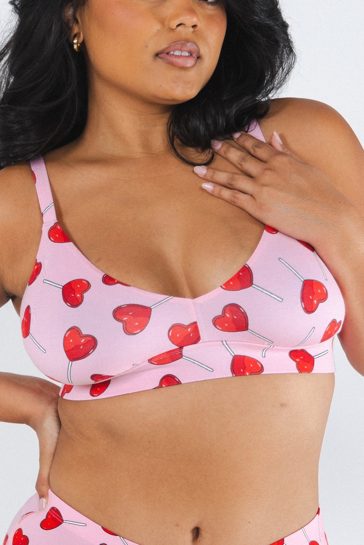 The Suckered In | Heart Lollipop Boob Hammock™ Plunge Bralette - Shinesty