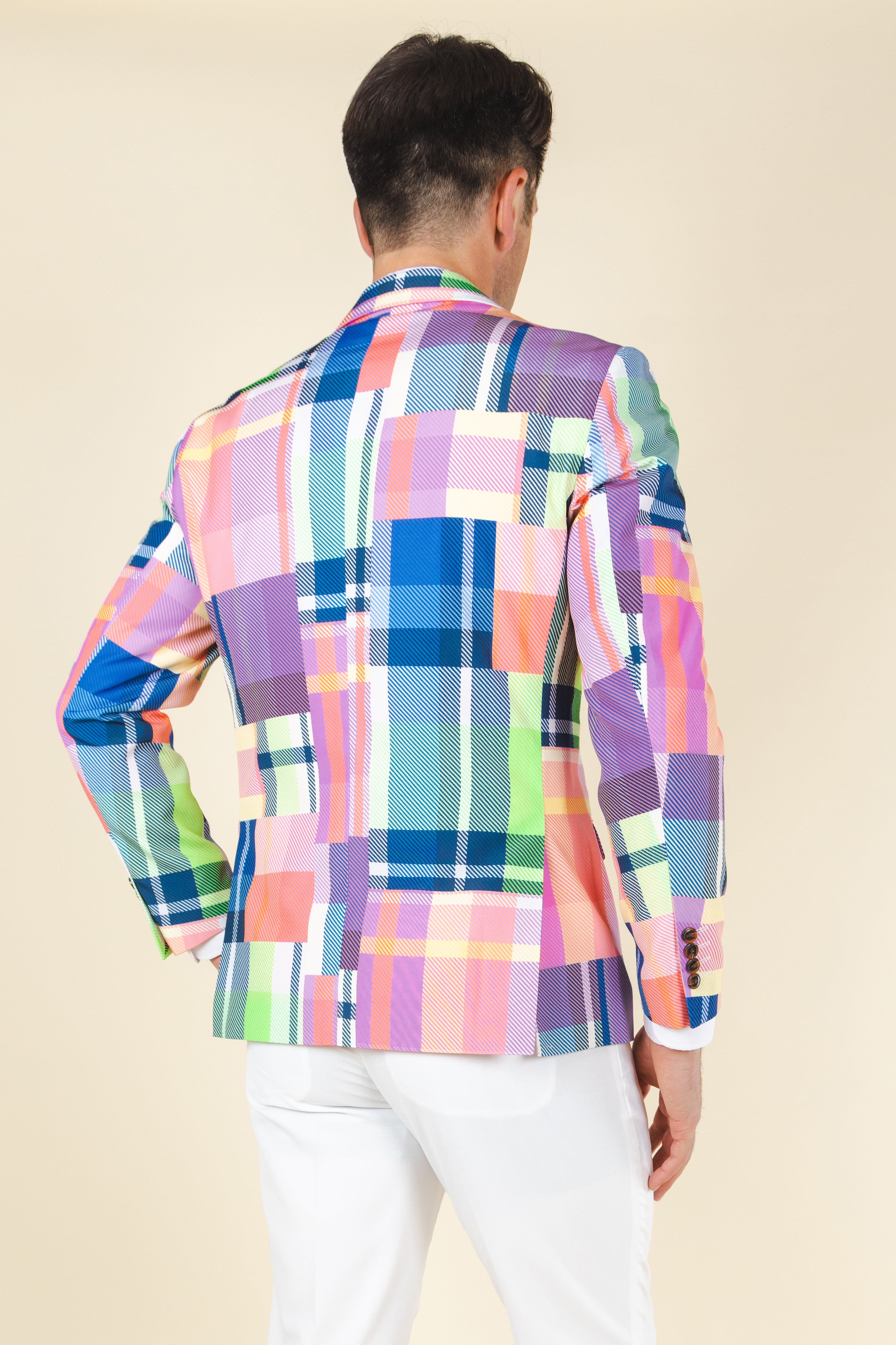 The Plaid To The Bone | Plaid Patchwork Suit - Shinesty