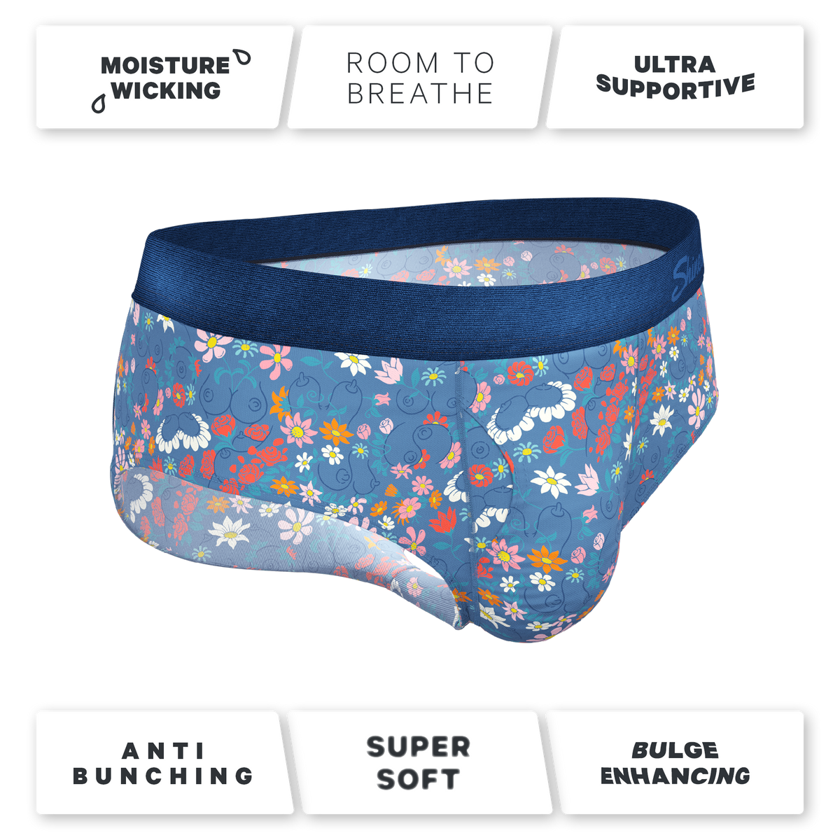 The Gardening Nips | Busty Floral Ball Hammock® Pouch Underwear Briefs - Shinesty