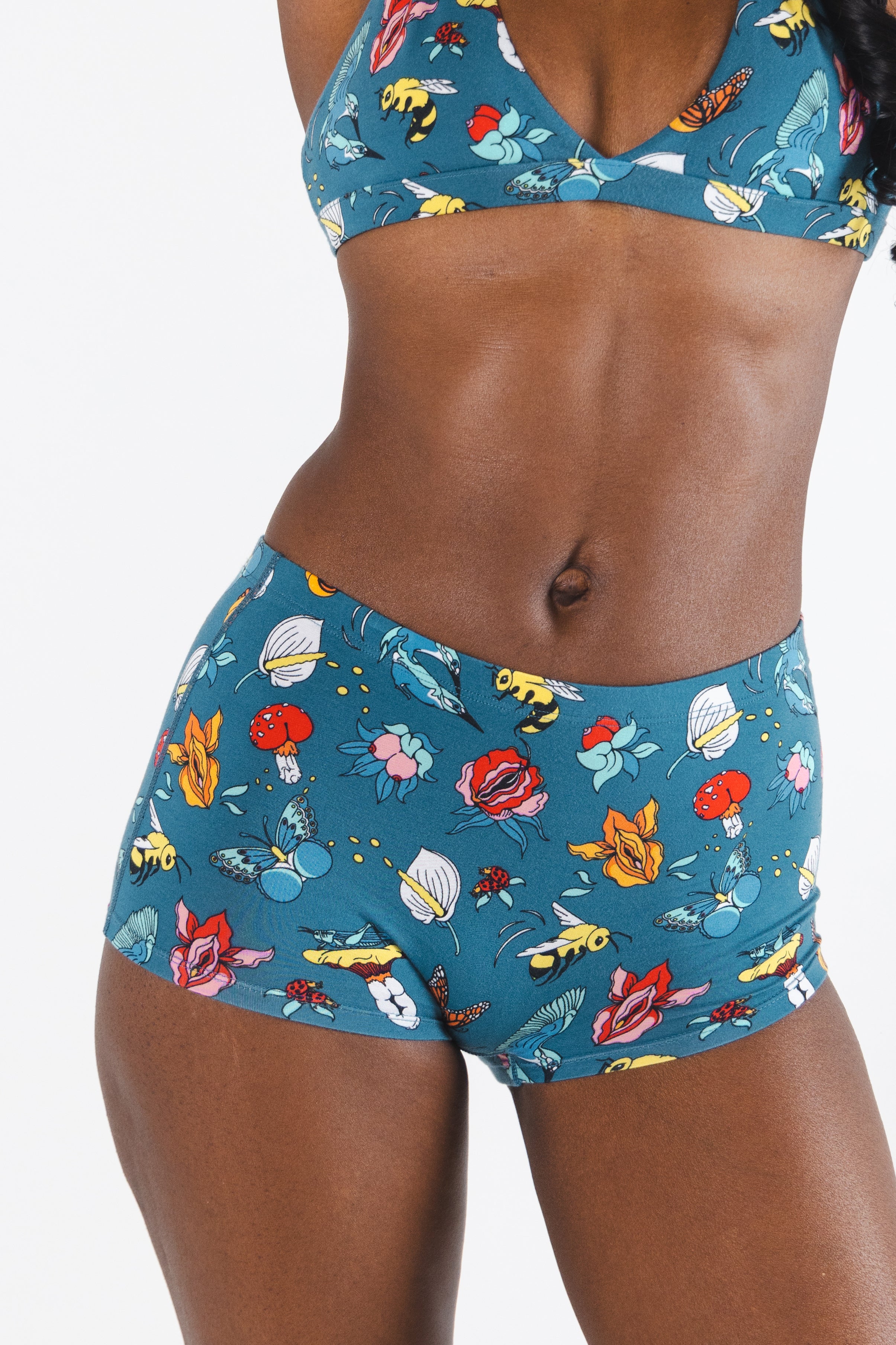 The Pollination Station | Birds and Bees Modal Boyshort Underwear - Shinesty