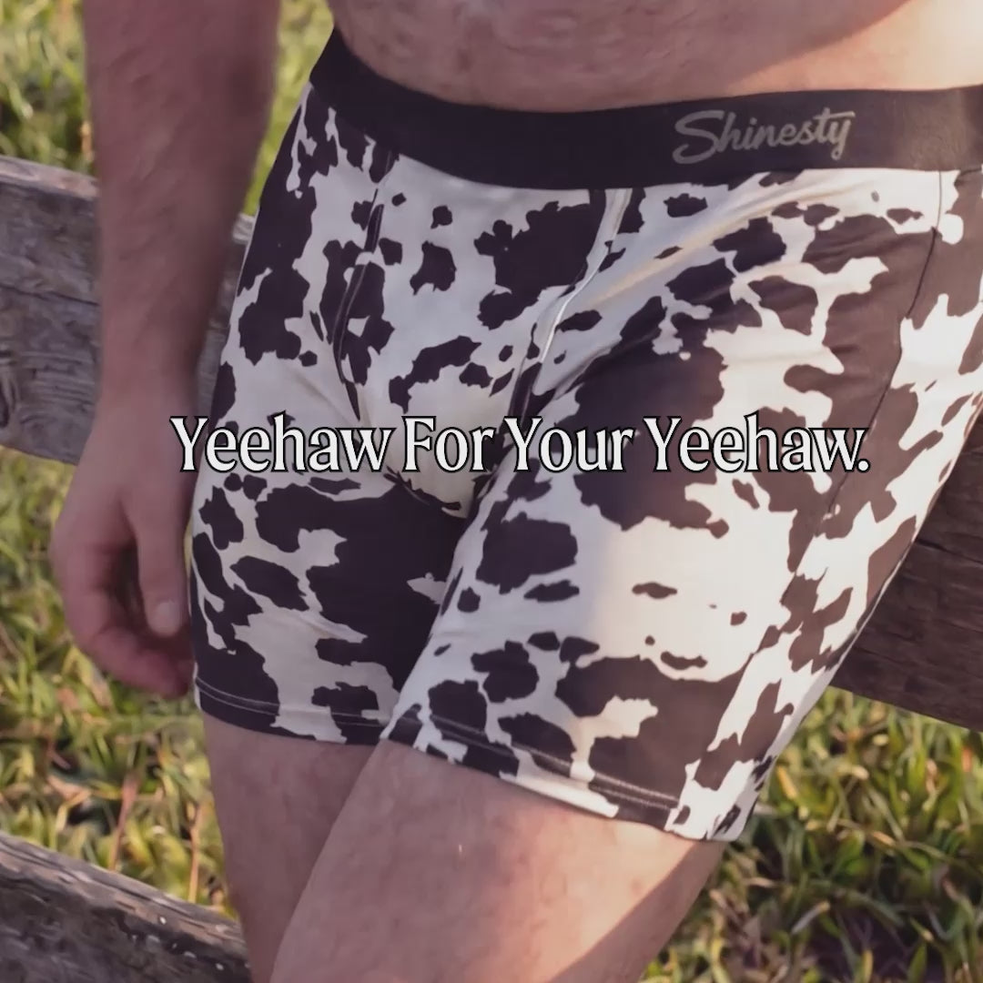 The Graze Escape | Cow Hide Fringe Ball Hammock® Pouch Underwear - Shinesty