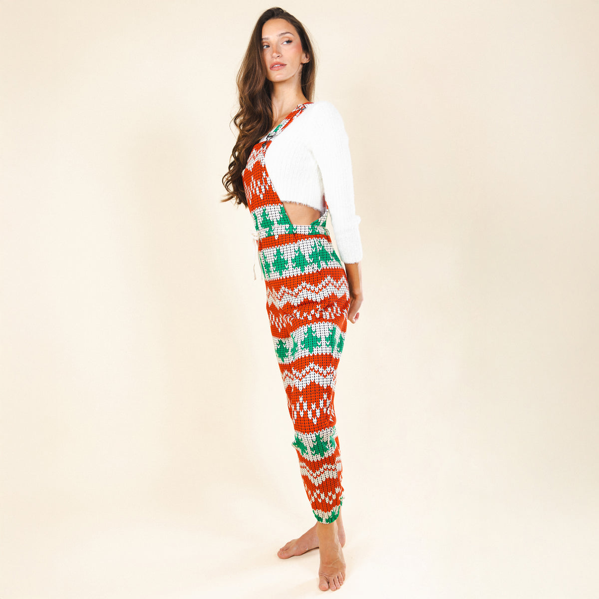 The Red Ryder | Fair Isle Knit Print Women's Pajamaralls® - Shinesty