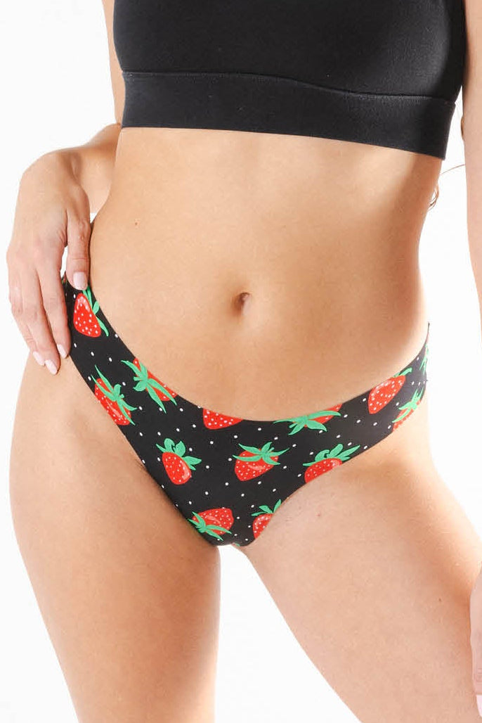 The Berries & Cream | Strawberry Seamless Thong - Shinesty