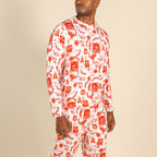 The Santa Slays | Christmas Toile SleepDeep™ Men’s Long Sleeve Pajama Shirt - Shinesty