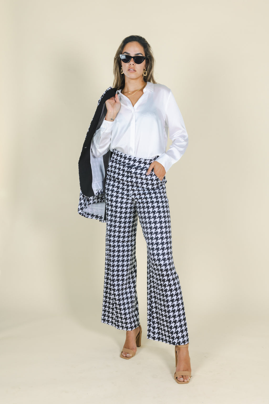 The Sophistication | Houndstooth Women's Suit Pants - Shinesty