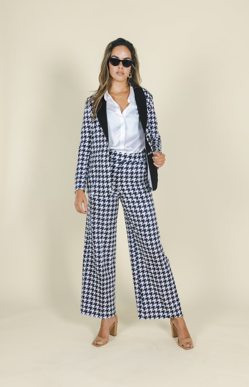 The Sophistication | Houndstooth Women's Suit Pants - Shinesty