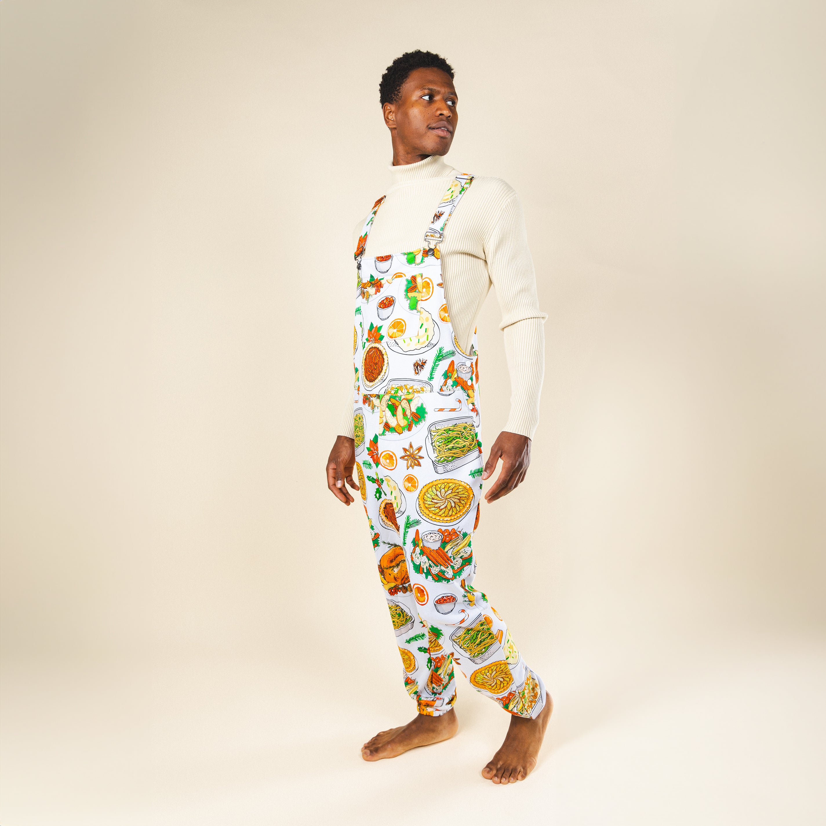 The Spread | White Thanksgiving Pajamaralls® - Shinesty