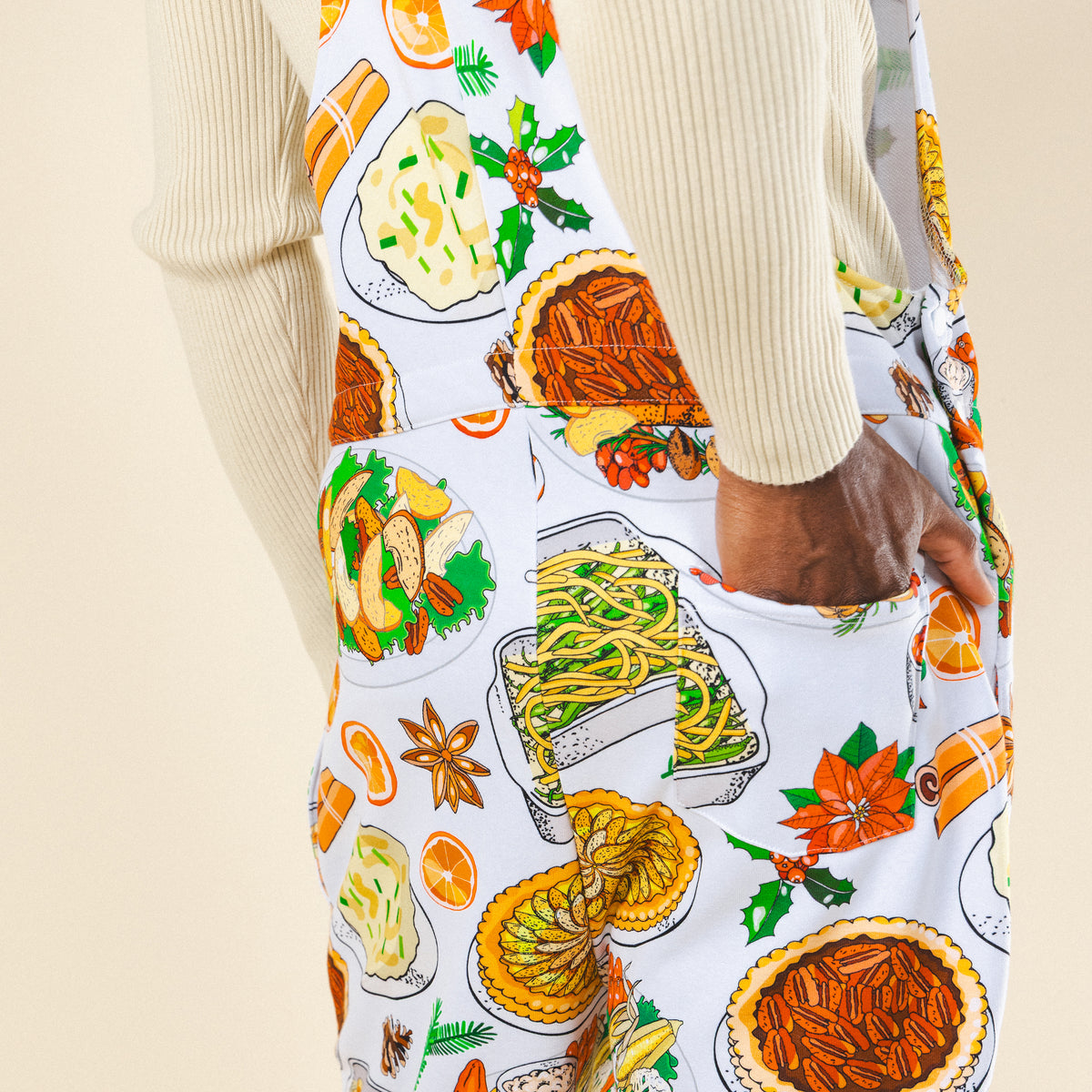 The Spread | White Thanksgiving Pajamaralls® - Shinesty
