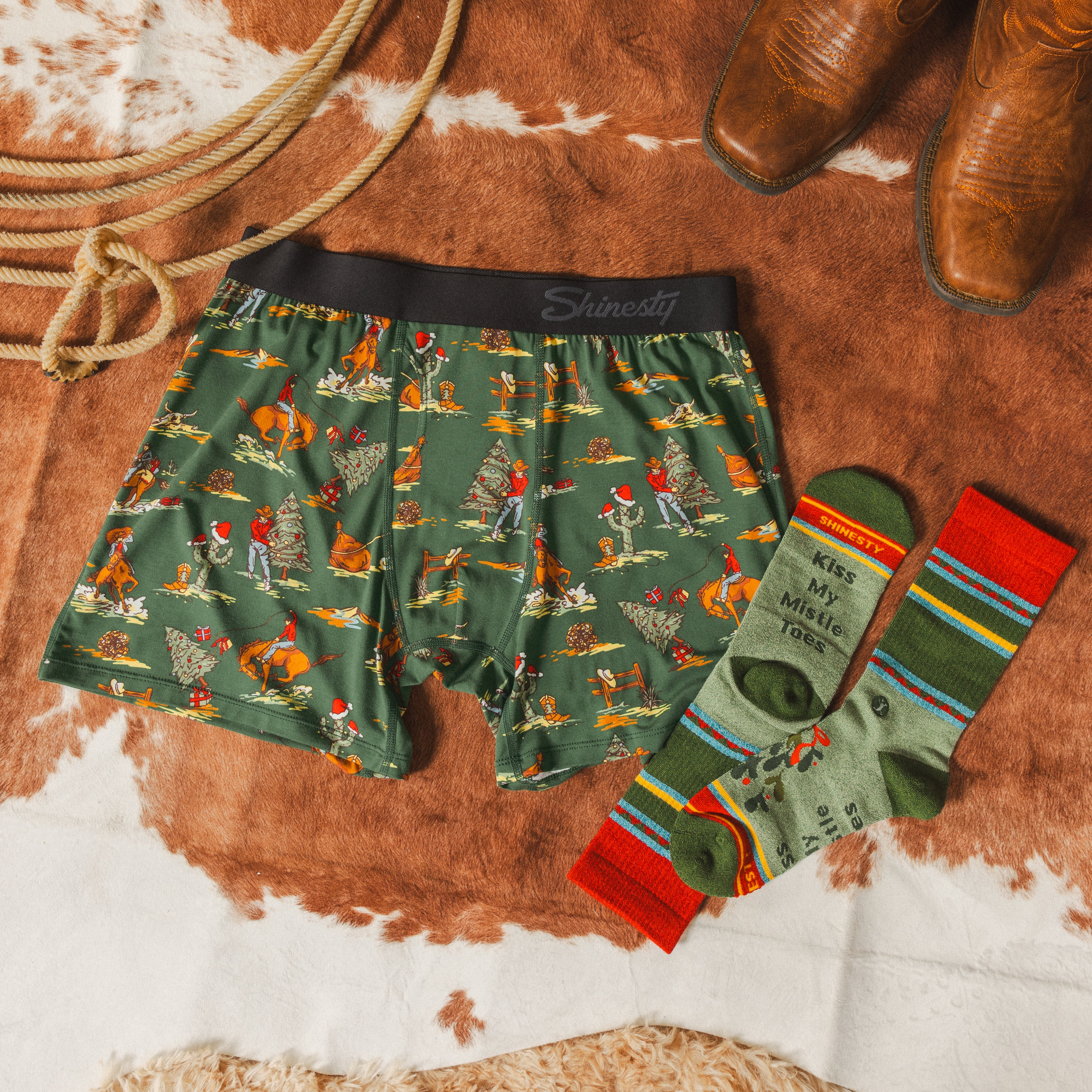 The Cowboy Christmas | Holiday Western Boxers - Shinesty
